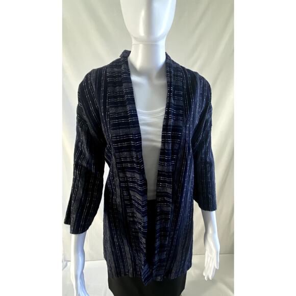 BCBG Max Azaria Navy Cream Kimono Style Jacket Size XS/Small - Picture 10 of 14